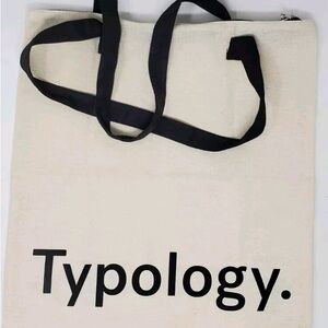 Typology Elegant Cream and Black Tote Bag with zipper